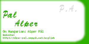pal alper business card